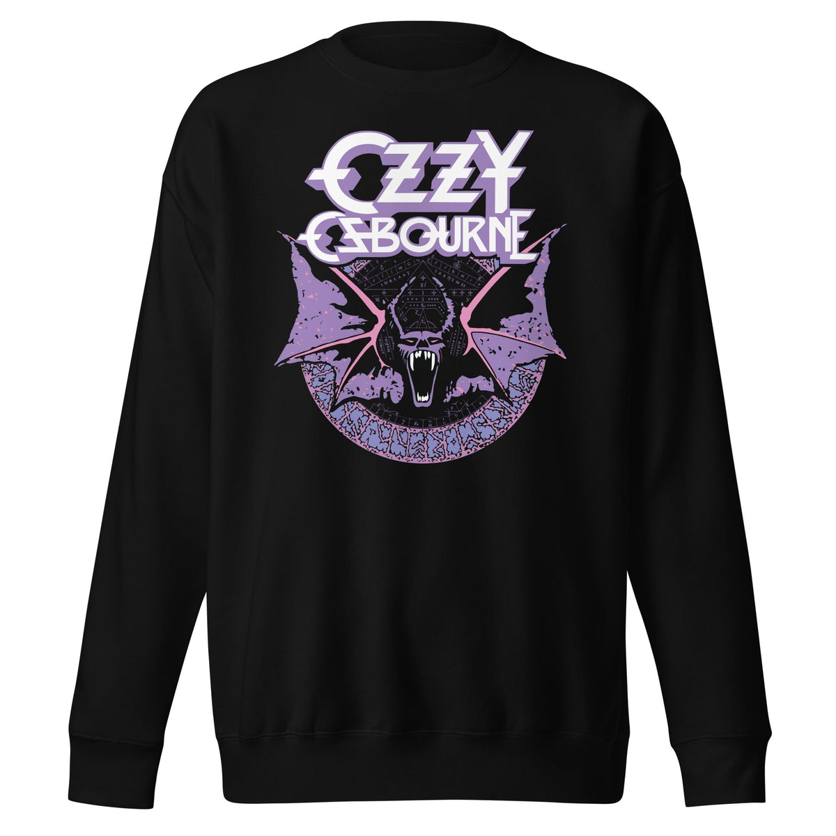 MerchMoment Ozzy Osbourne - Purple Bat Crewneck Sweatshirt Officially Licensed
