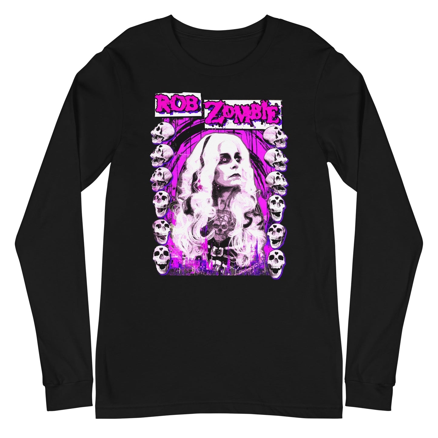 MerchMoment Rob Zombie - Rob Skulls Long Sleeve Shirt Officially Licensed