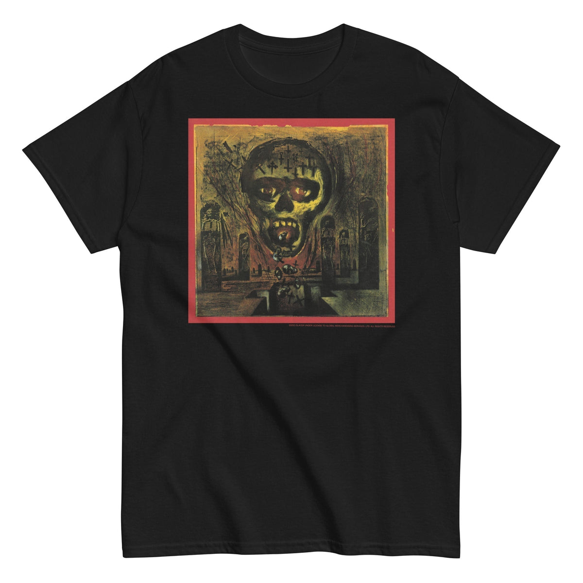 MerchMoment Slayer - Painted Skull Mens T Shirt Officially Licensed