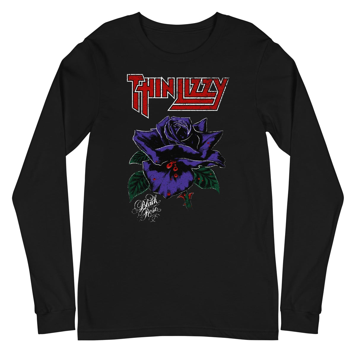 MerchMoment Thin Lizzy - Purple Rose Long Sleeve Shirt Officially Licensed
