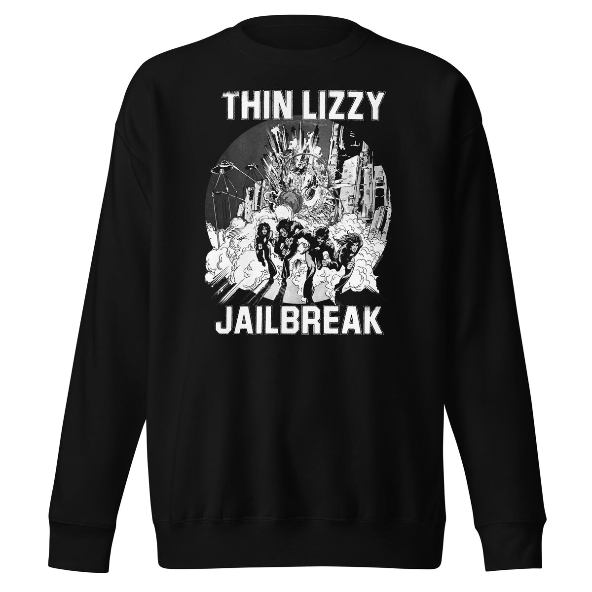 MerchMoment Thin Lizzy - White Jailbreak Crewneck Sweatshirt Officially Licensed