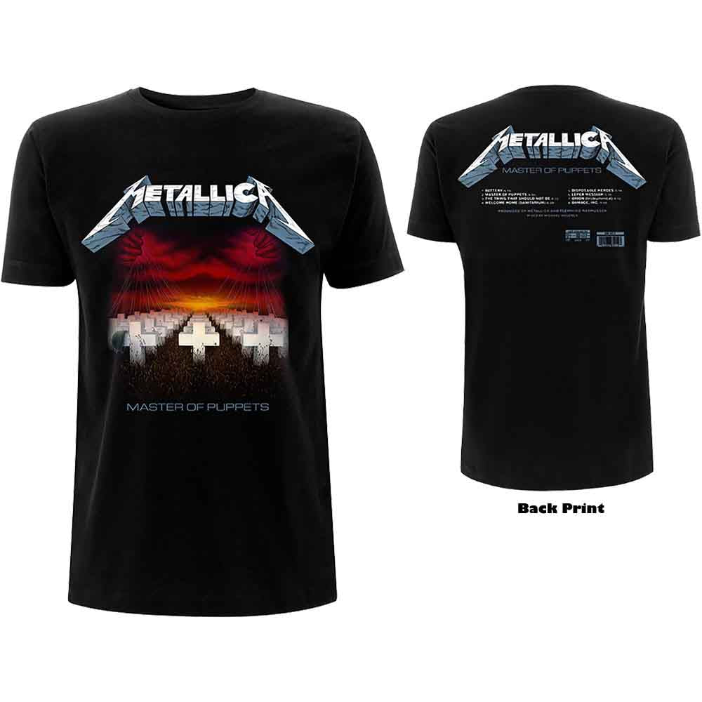 Metallica Master of Puppets Tracks Mens T Shirt Officially Licensed