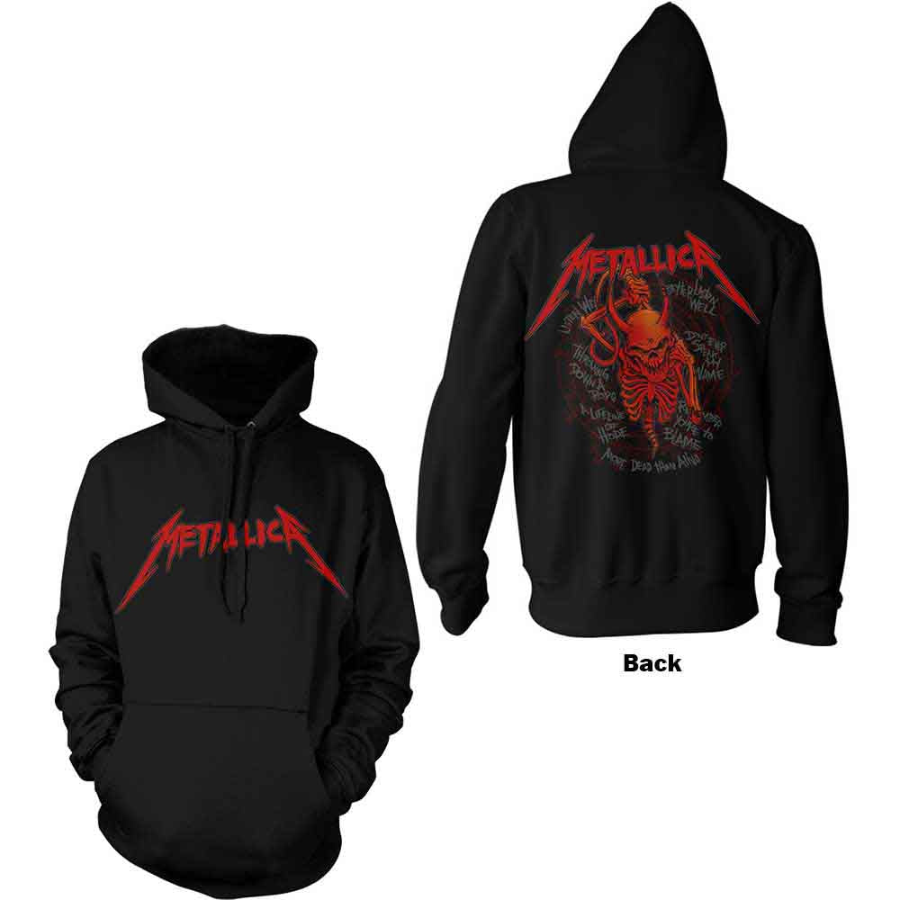 Metallica Skull Screaming Red Hoodie Sweatshirt Officially Licensed