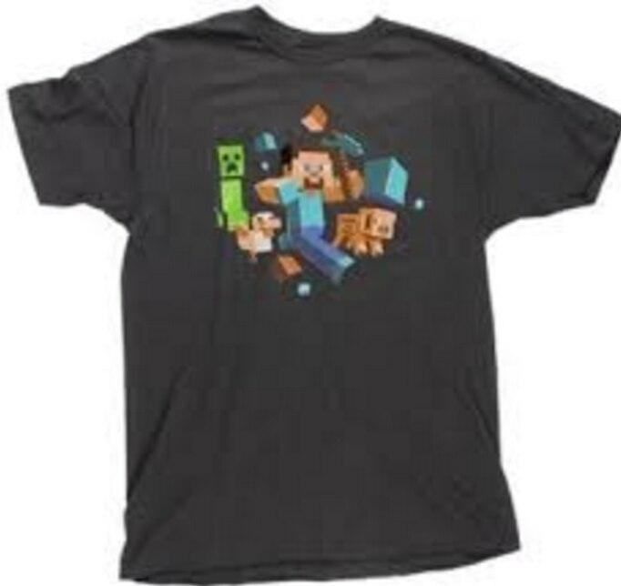 Minecraft Game Steve Run Away! Creeper Glow in the Dark T-Shirt