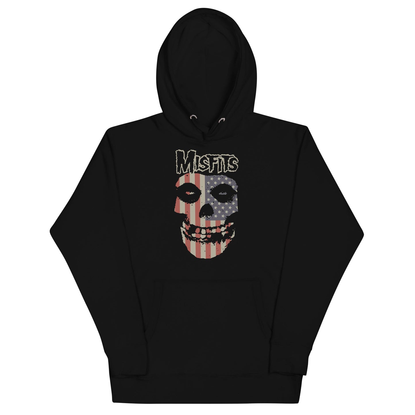 Misfits USA Skull Mens Officially Licensed Hoodie Black