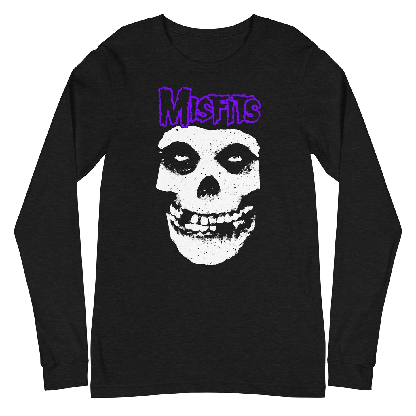 Misfits Purple Skull Mens Long Sleeve Shirt Black