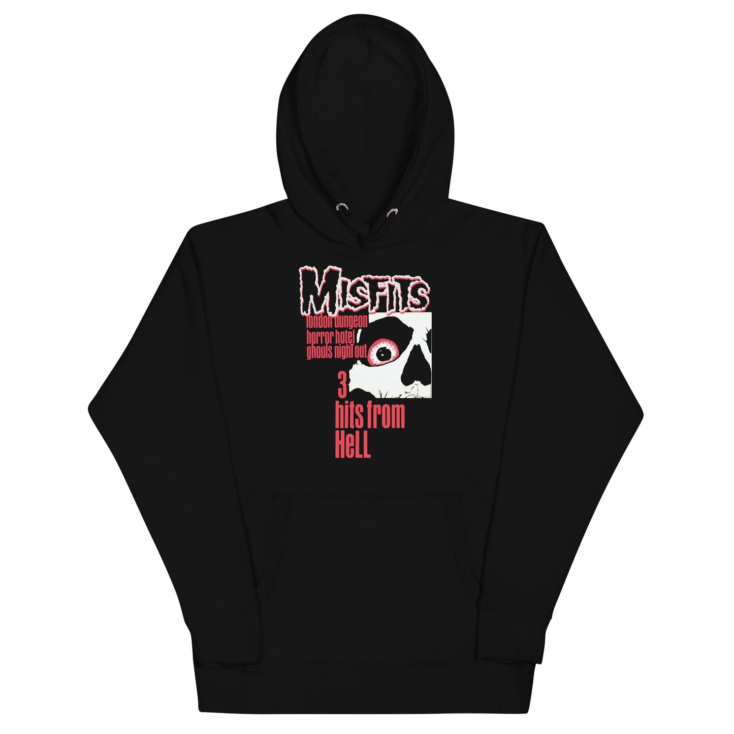 Misfits 3 Hits From Hell Mens Officially Licensed Hoodie Black