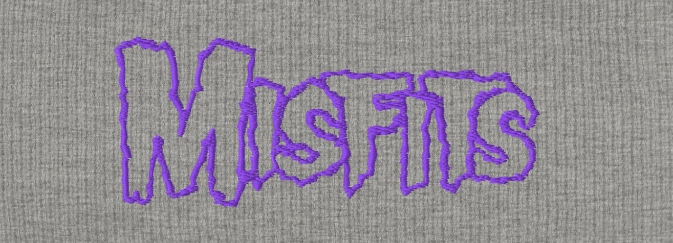 Misfits Purple on Gray Cuffed HD Embroidered Beanie Hat Grey Officially Licensed