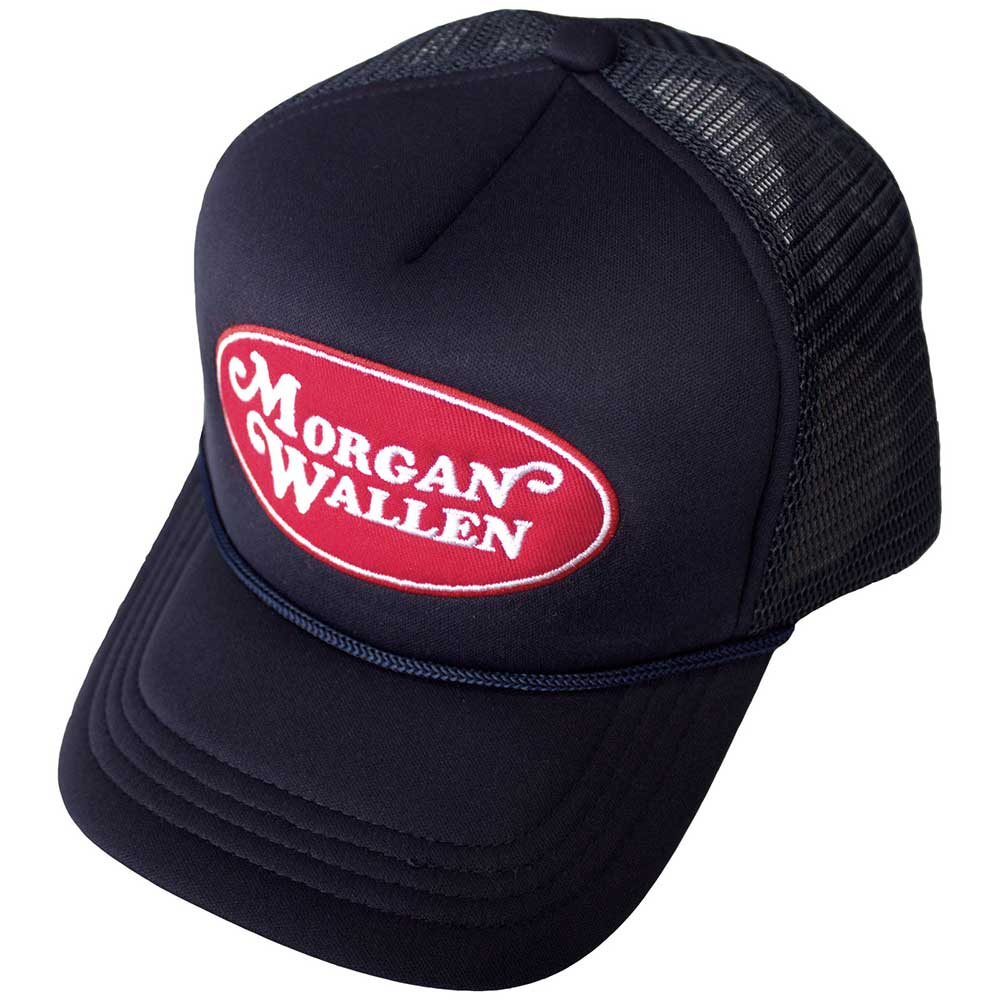 Morgan Wallen Oval Logo Baseball Cap Trucker Hat Blue