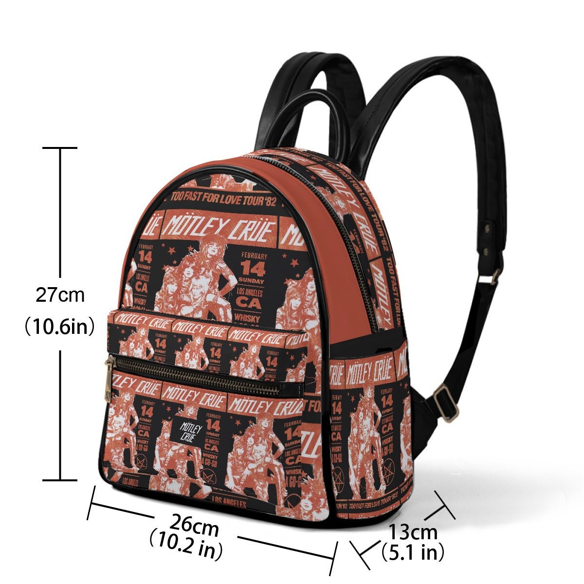 Motley Crue Mini Backpack Vegan Leather Officially Licensed