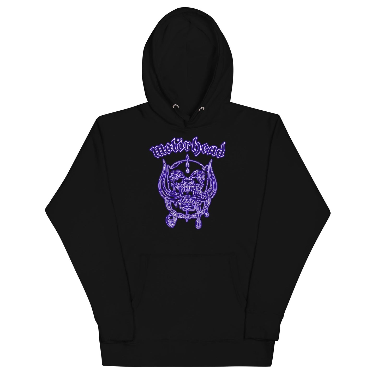 Motorhead Neon Blue Warpig Mens Officially Licensed Hoodie Black