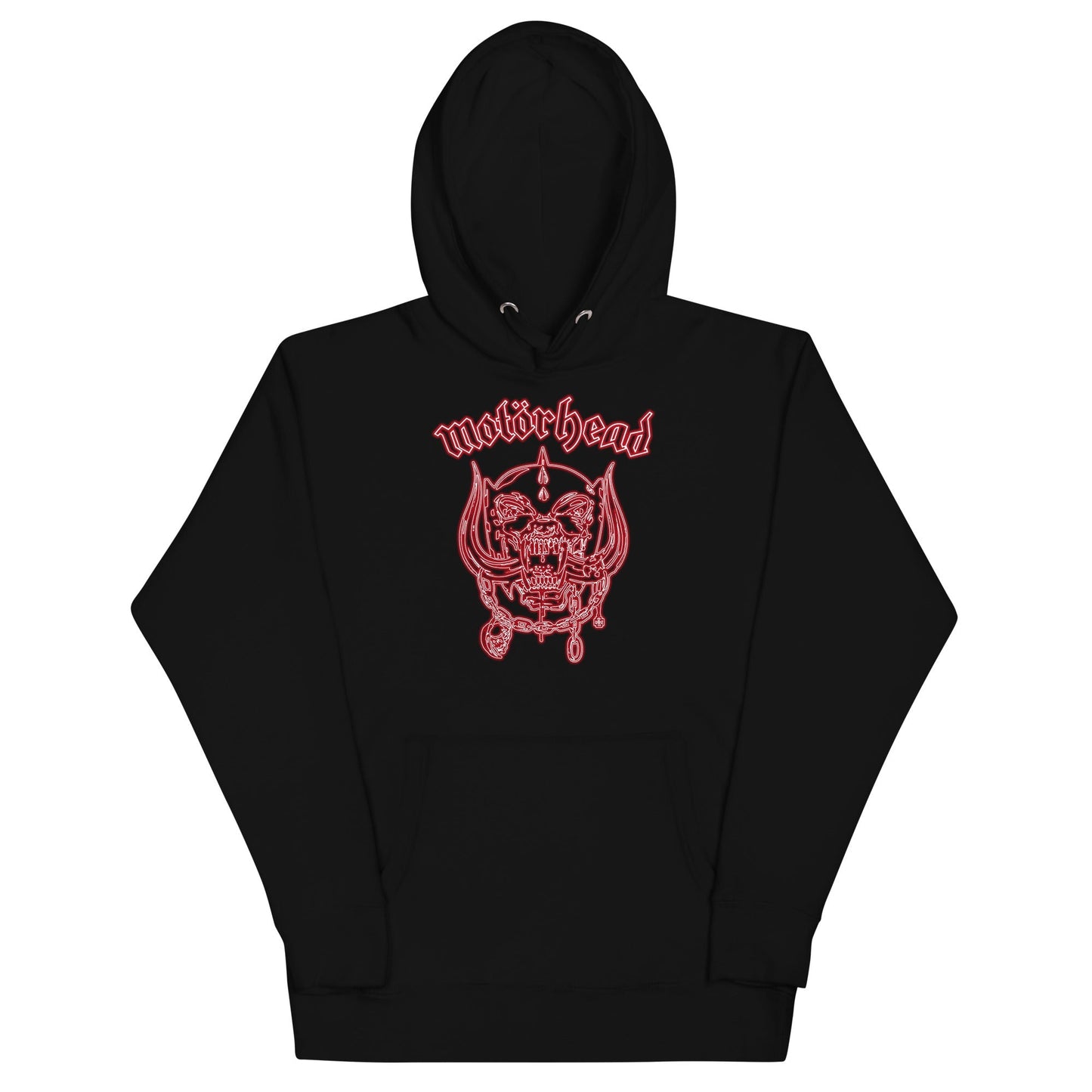 Motorhead Neon Red Warpig Mens Officially Licensed Hoodie Black