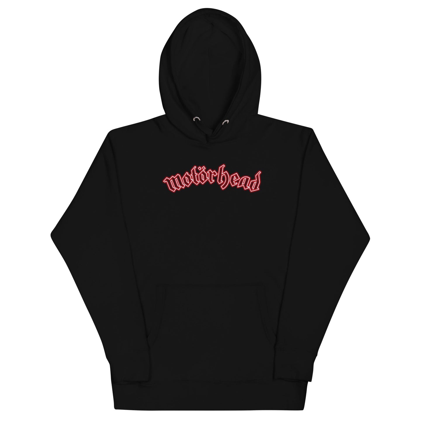 Motorhead Neon Red Ace Mens Officially Licensed Hoodie Black