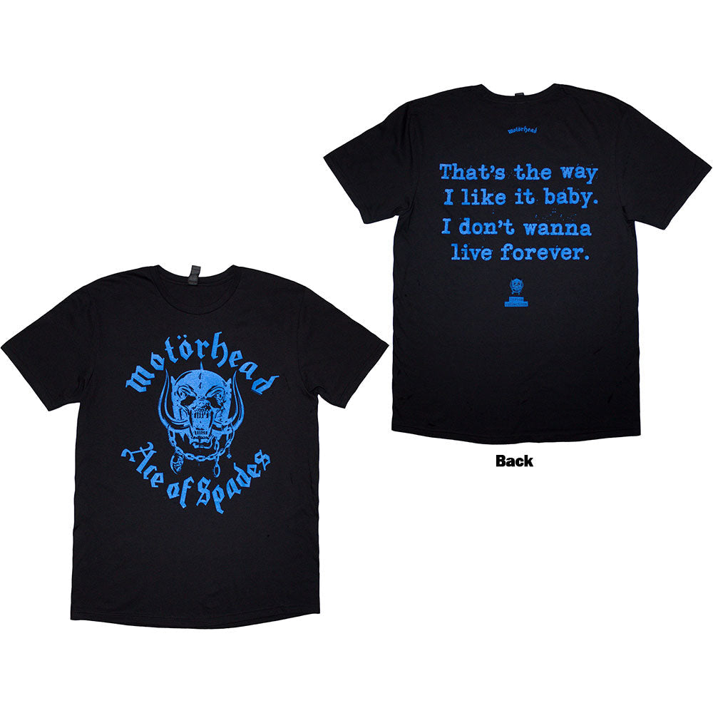 Motorhead Ace Of Spades Lyric Mens T Shirt Officially Licensed