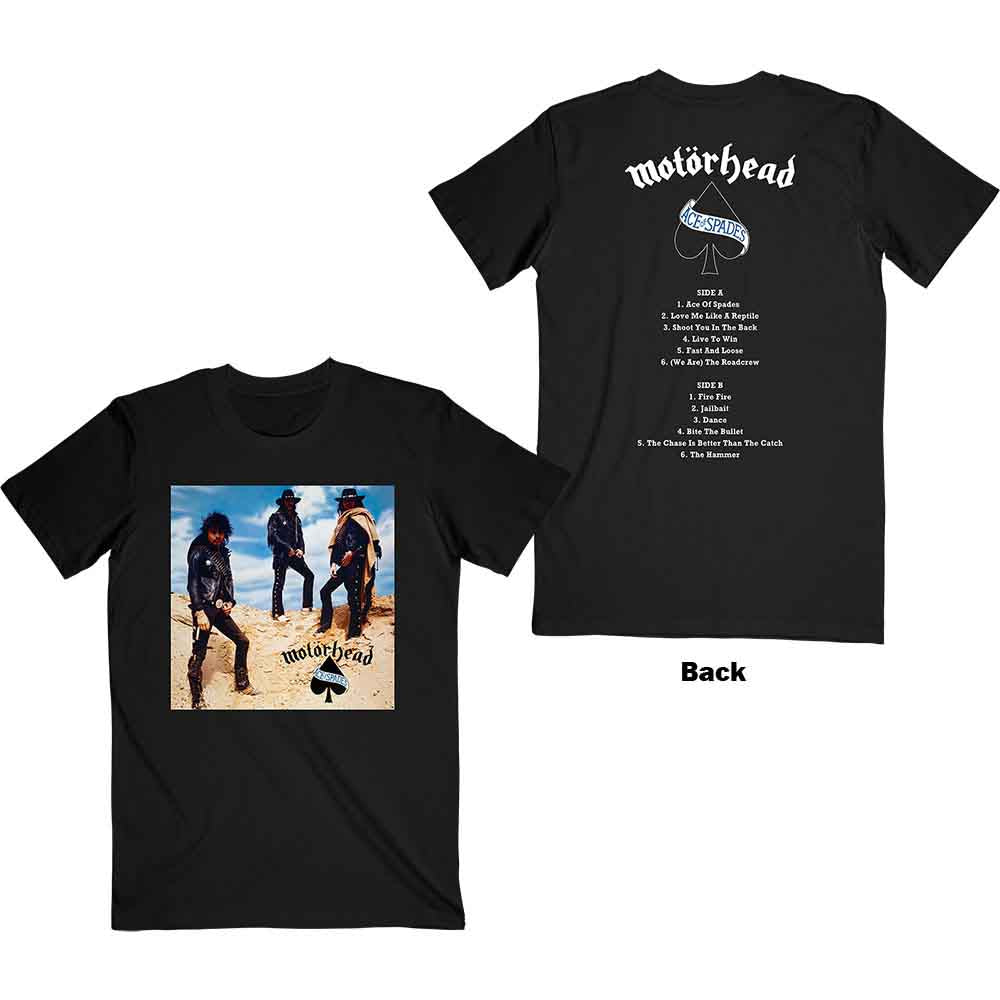 Motorhead Ace of Spades Track list Mens T Shirt Officially Licensed