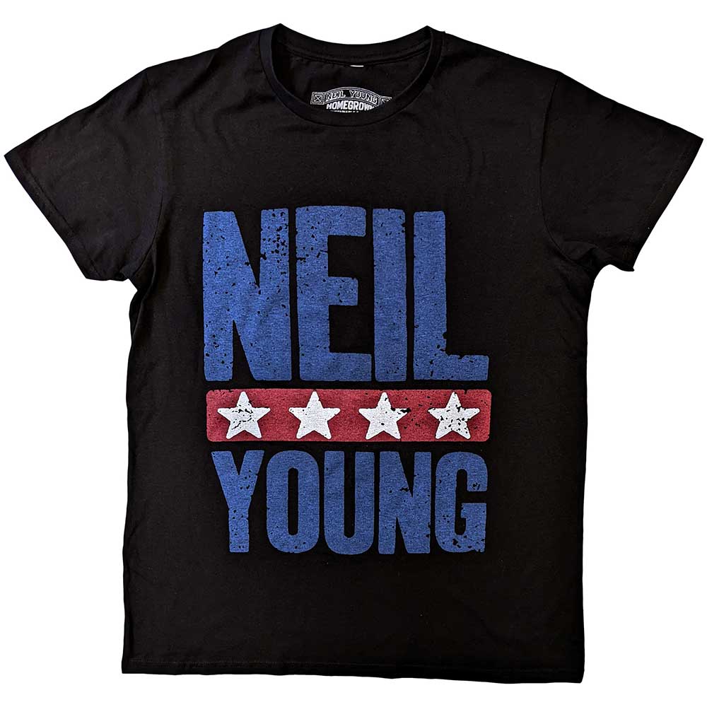 Neil Young Stars Logo Mens T Shirt Officially Licensed