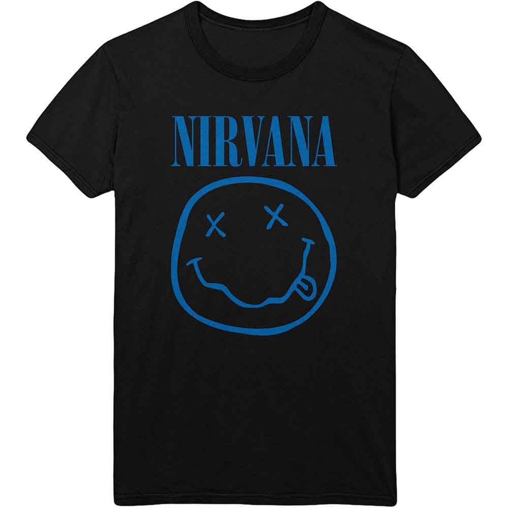 Nirvana Blue Happy Face Mens T Shirt Officially Licensed