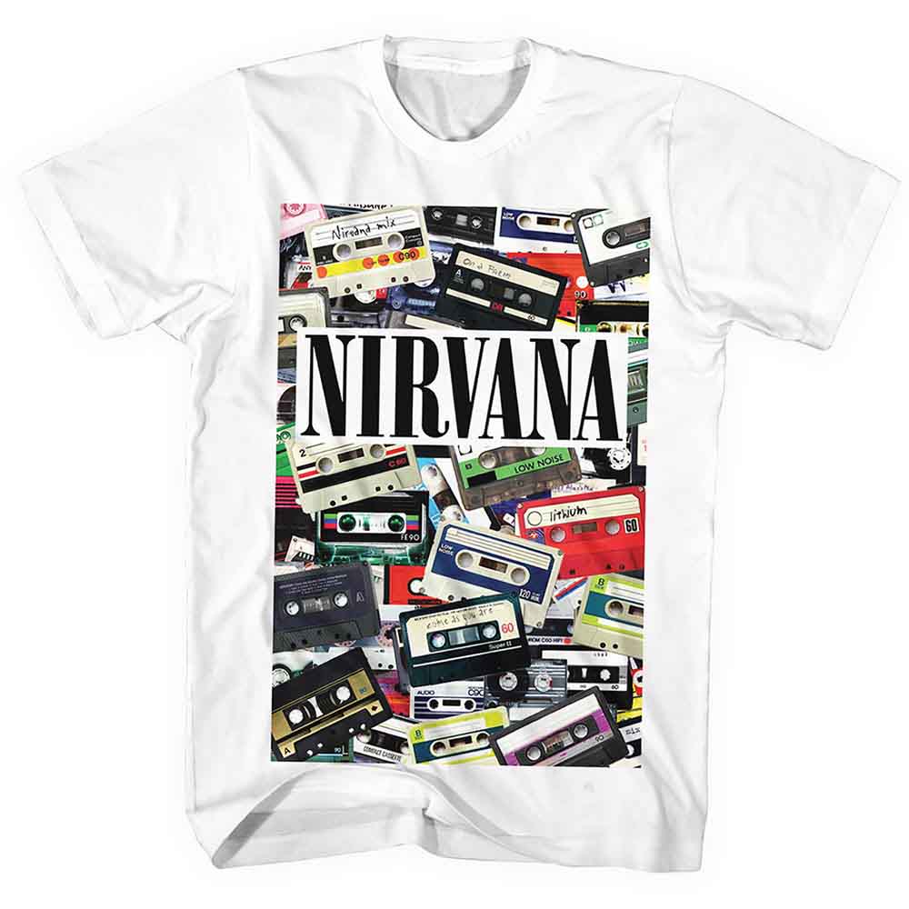 Nirvana Cassettes Mens T Shirt Officially Licensed