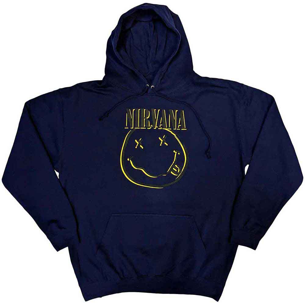 Nirvana Inverse Happy Face Hoodie Sweatshirt Officially Licensed