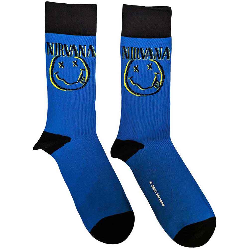 Nirvana Inverse Happy Face Socks Officially Licensed