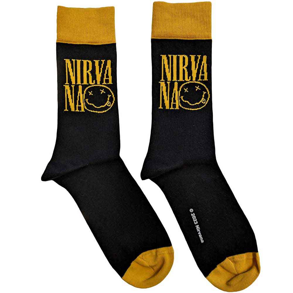 Nirvana Logo Stacked Socks Officially Licensed