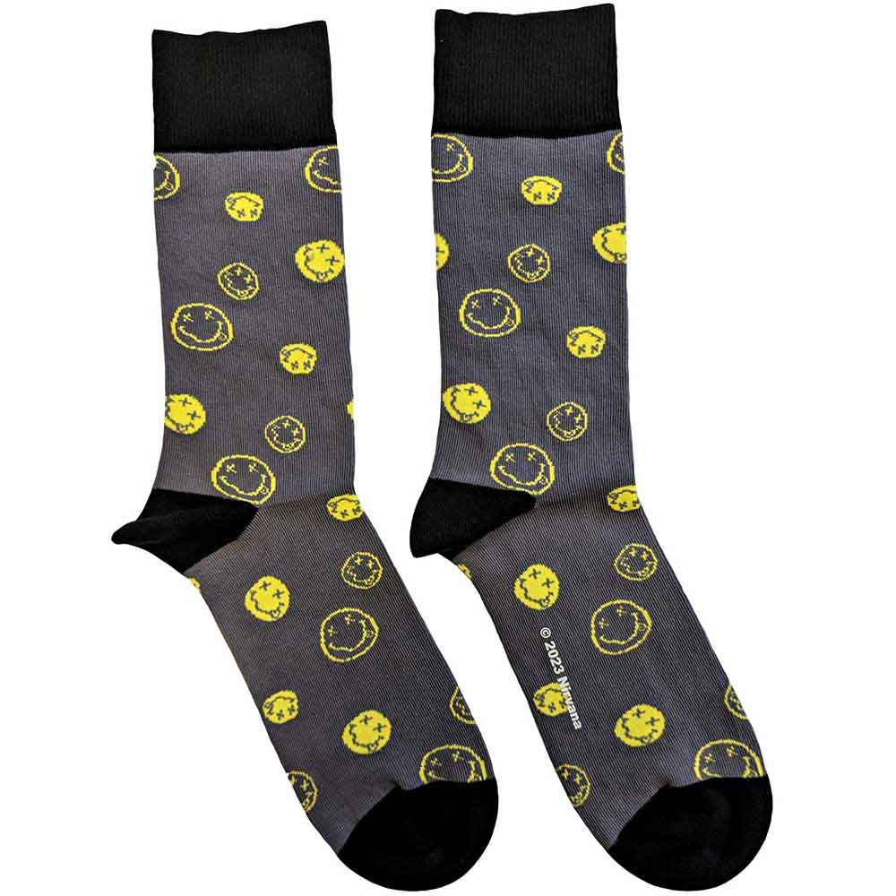 Nirvana Mixed Happy Faces Socks Officially Licensed