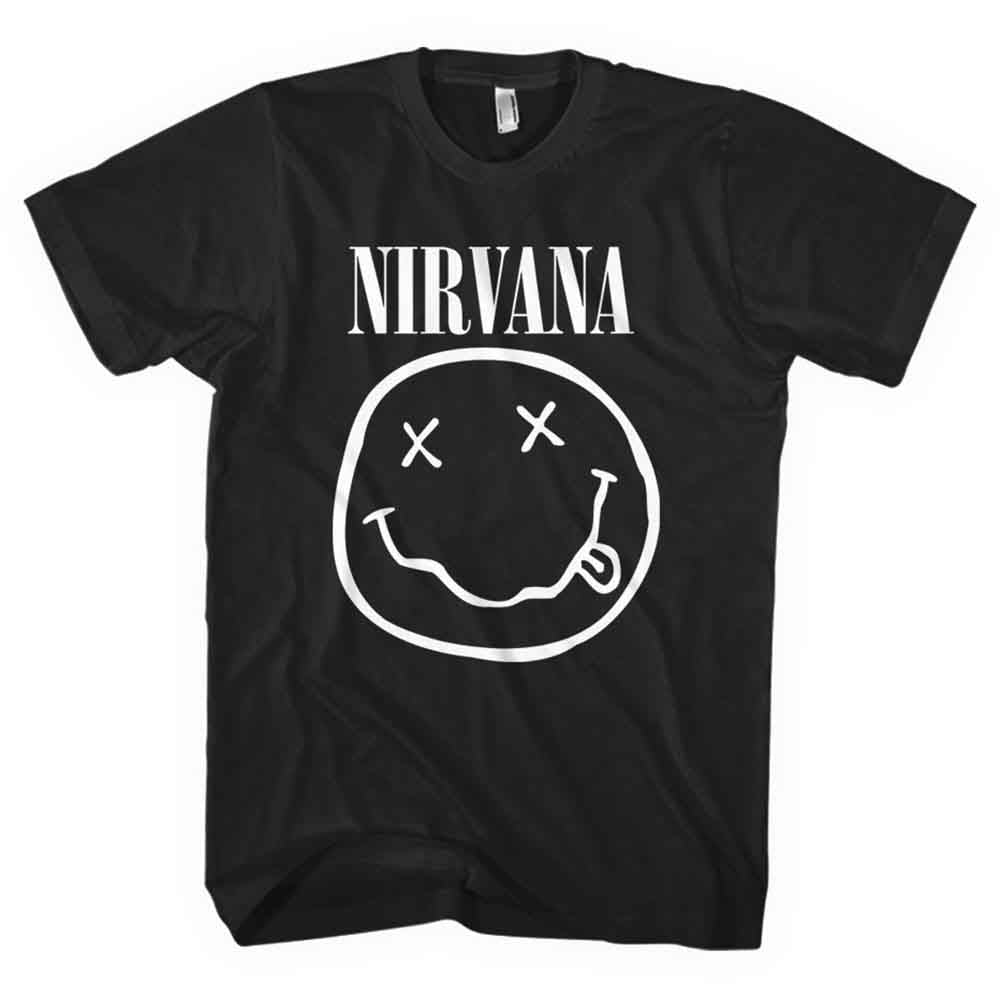 Nirvana White Happy Face Mens T Shirt Officially Licensed
