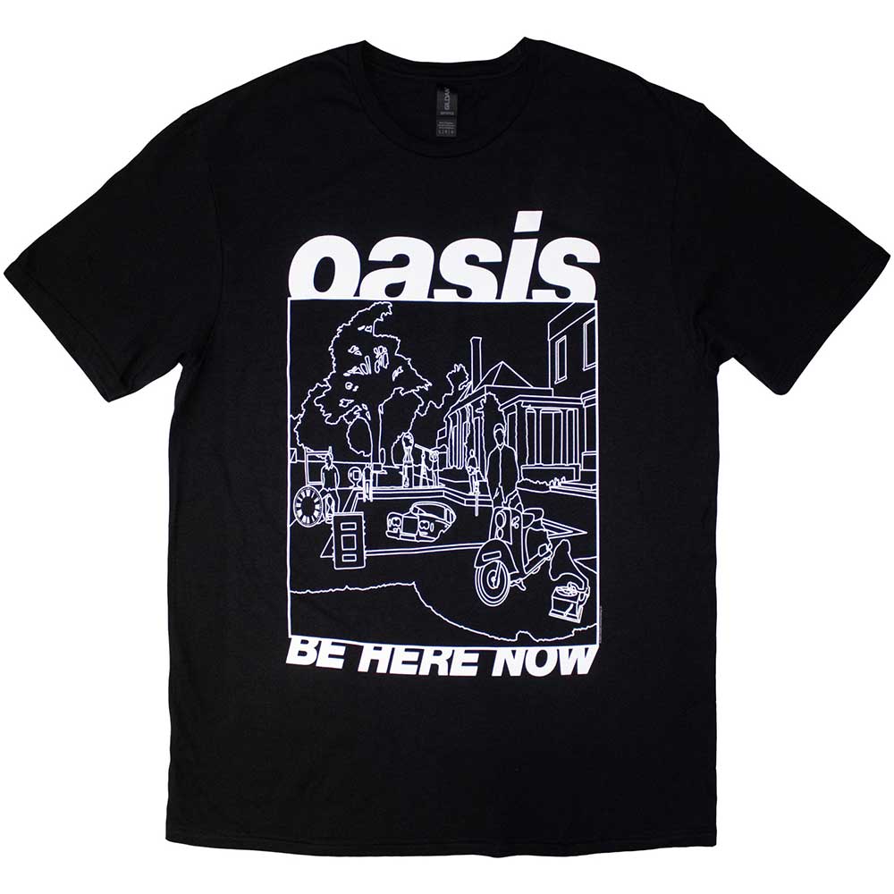 Oasis Be Here Now Line Drawing Mens T Shirt Black