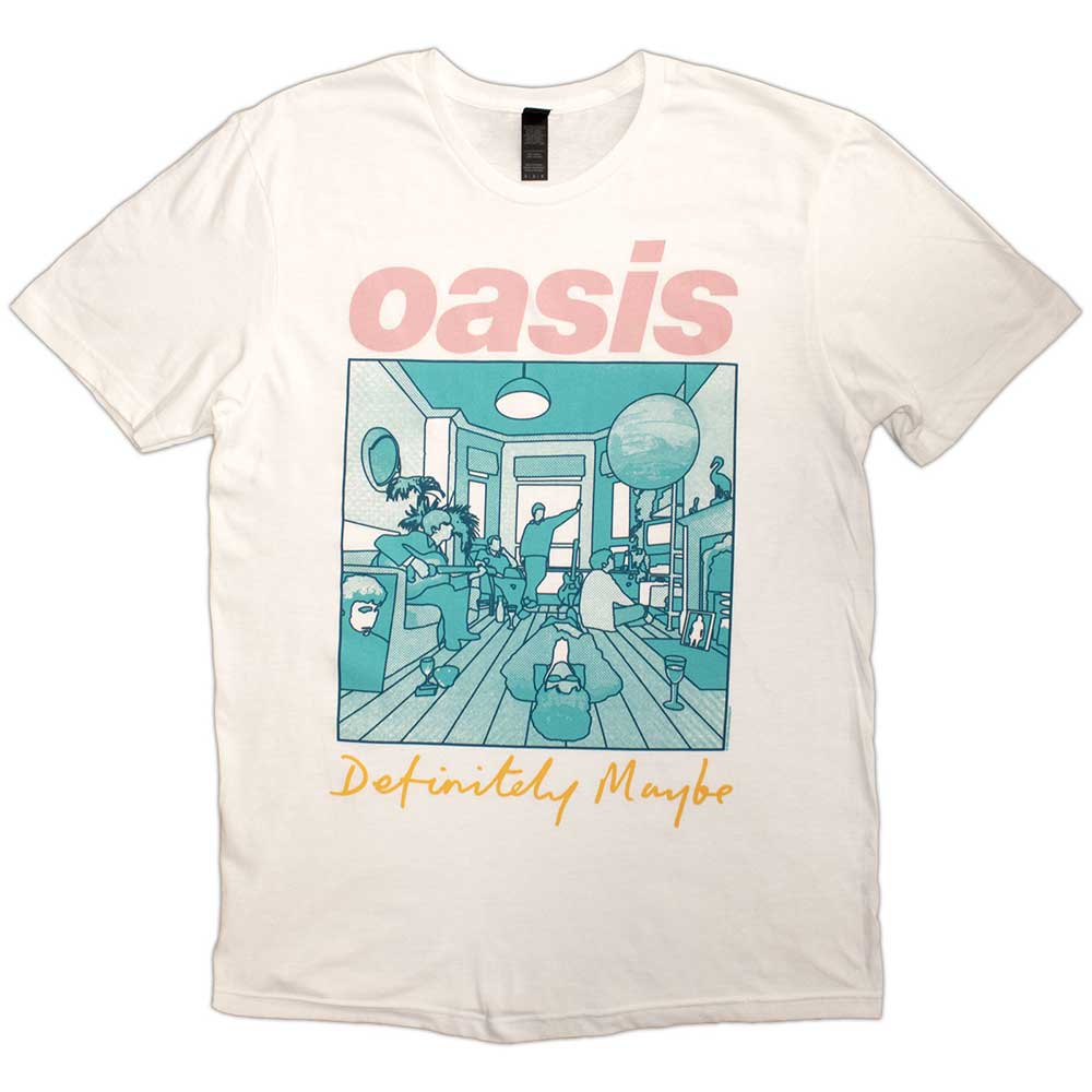 Oasis Definitely Maybe Illustration Colour Mens T Shirt White