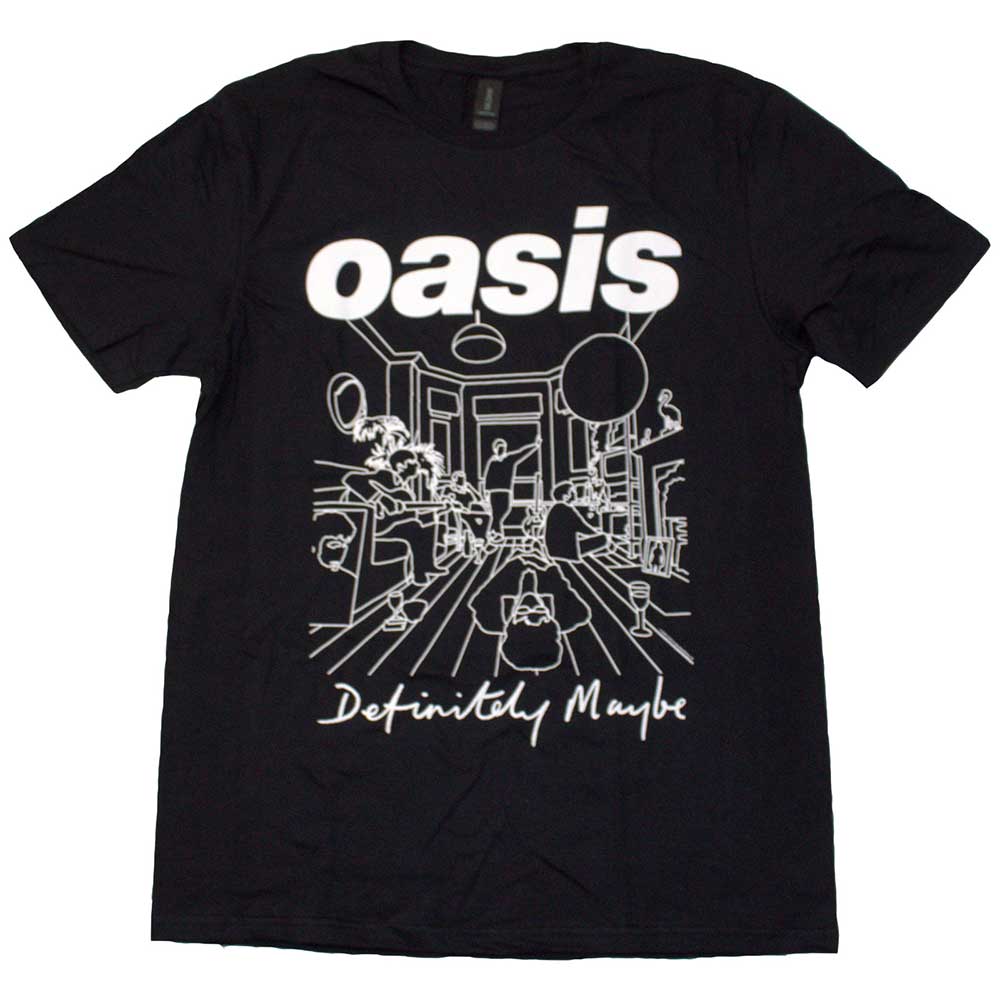Oasis Definitely Maybe Line Drawing Mens T Shirt Officially Licensed