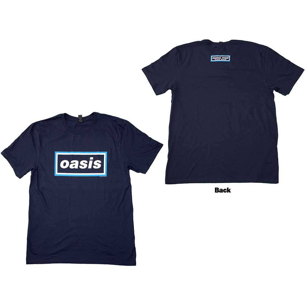 Oasis Maine Road Event Logo Mens T Shirt Blue