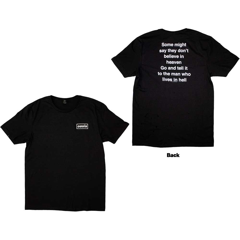 Oasis Some Might Say Lyric Mens T Shirt Black