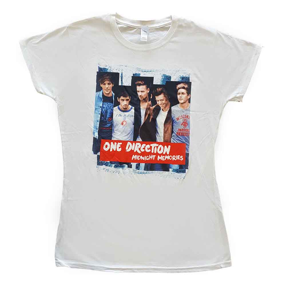 One Direction Midnight Memories Strips Womens T Shirt Officially Licensed