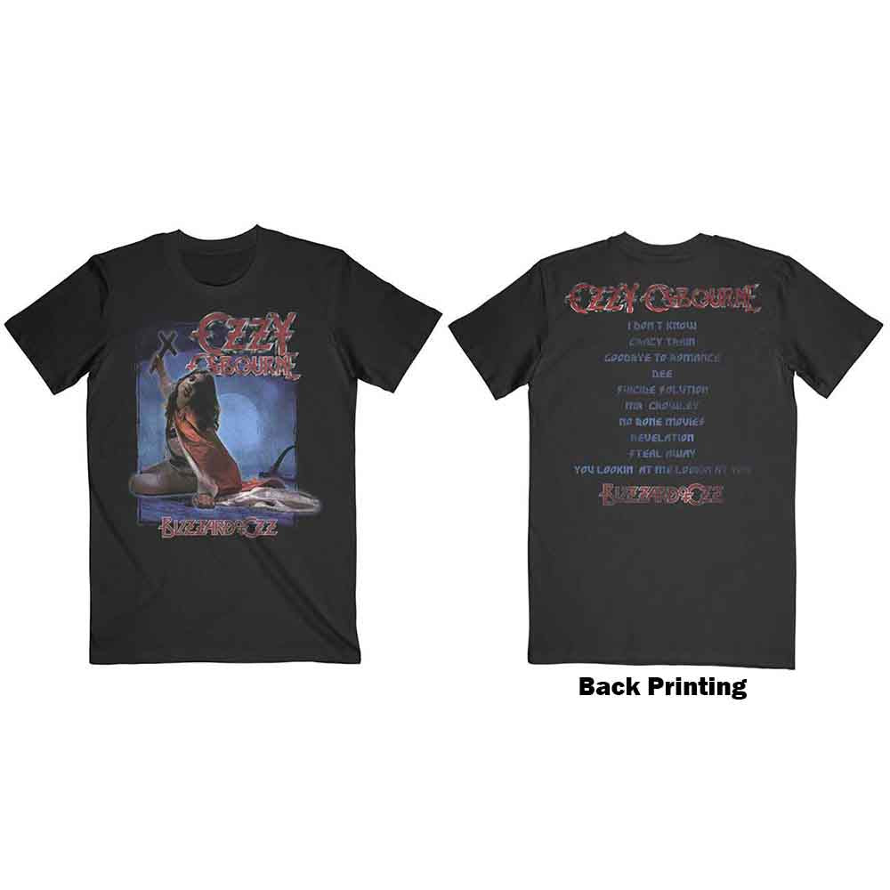 Ozzy Osbourne Blizzard of Ozz Track list Mens T Shirt Officially Licensed