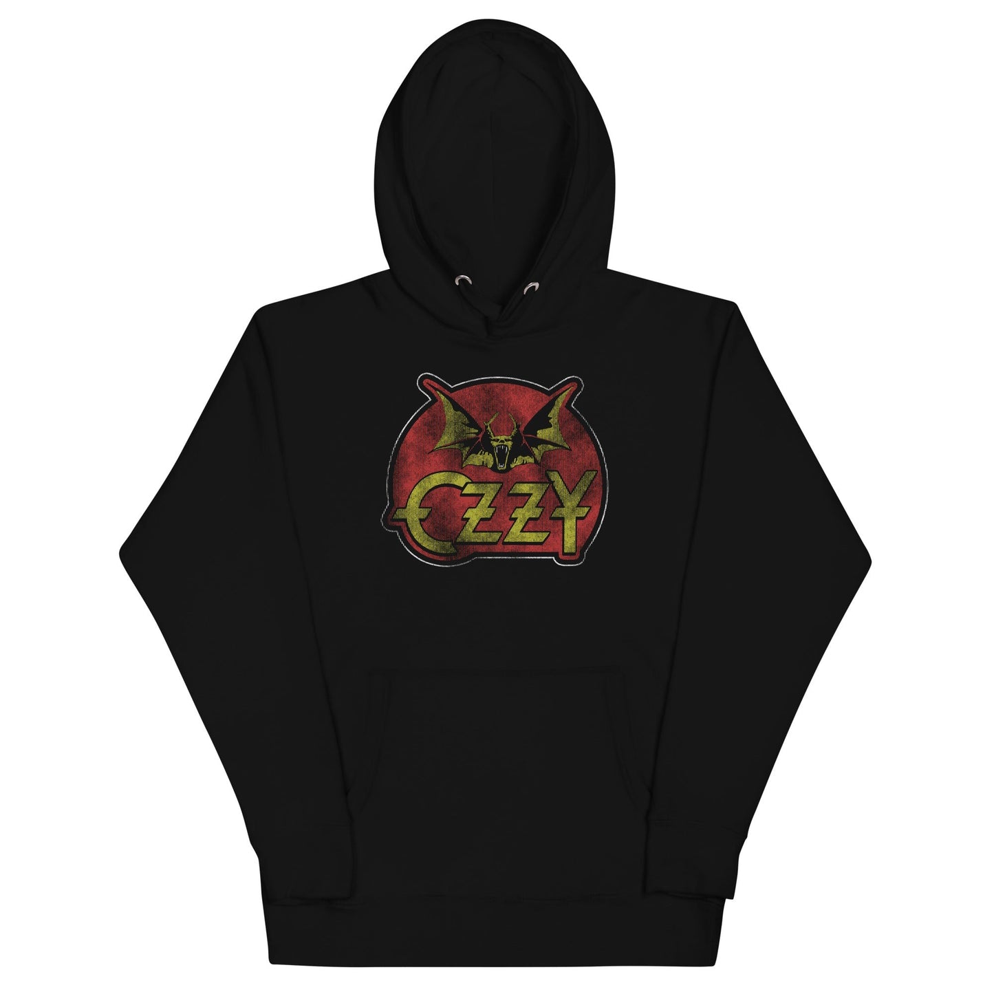 Ozzy Osbourne Flaming Bat Mens Officially Licensed Hoodie Black