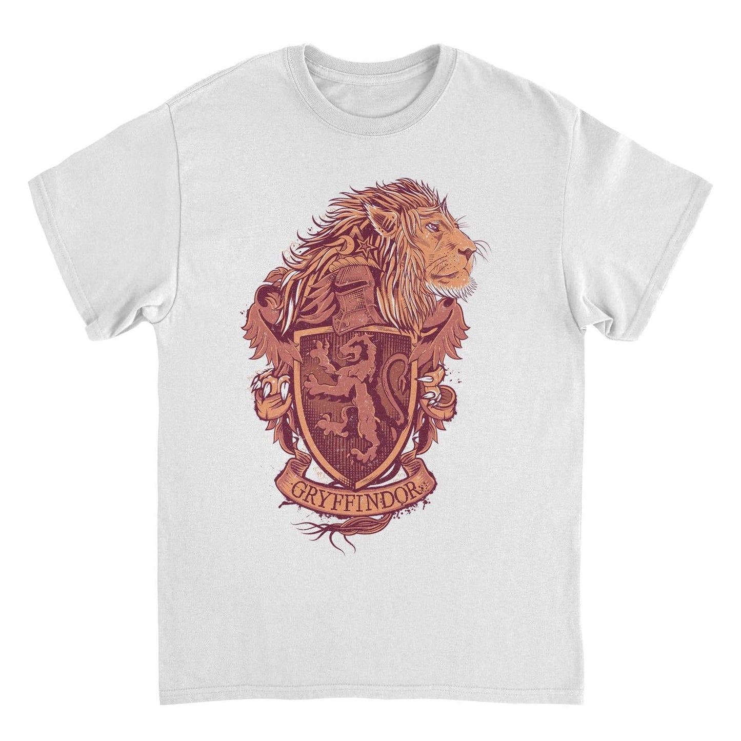 Harry Potter Gryffindor Pride Emblem Mens T Shirt White Officially Licensed