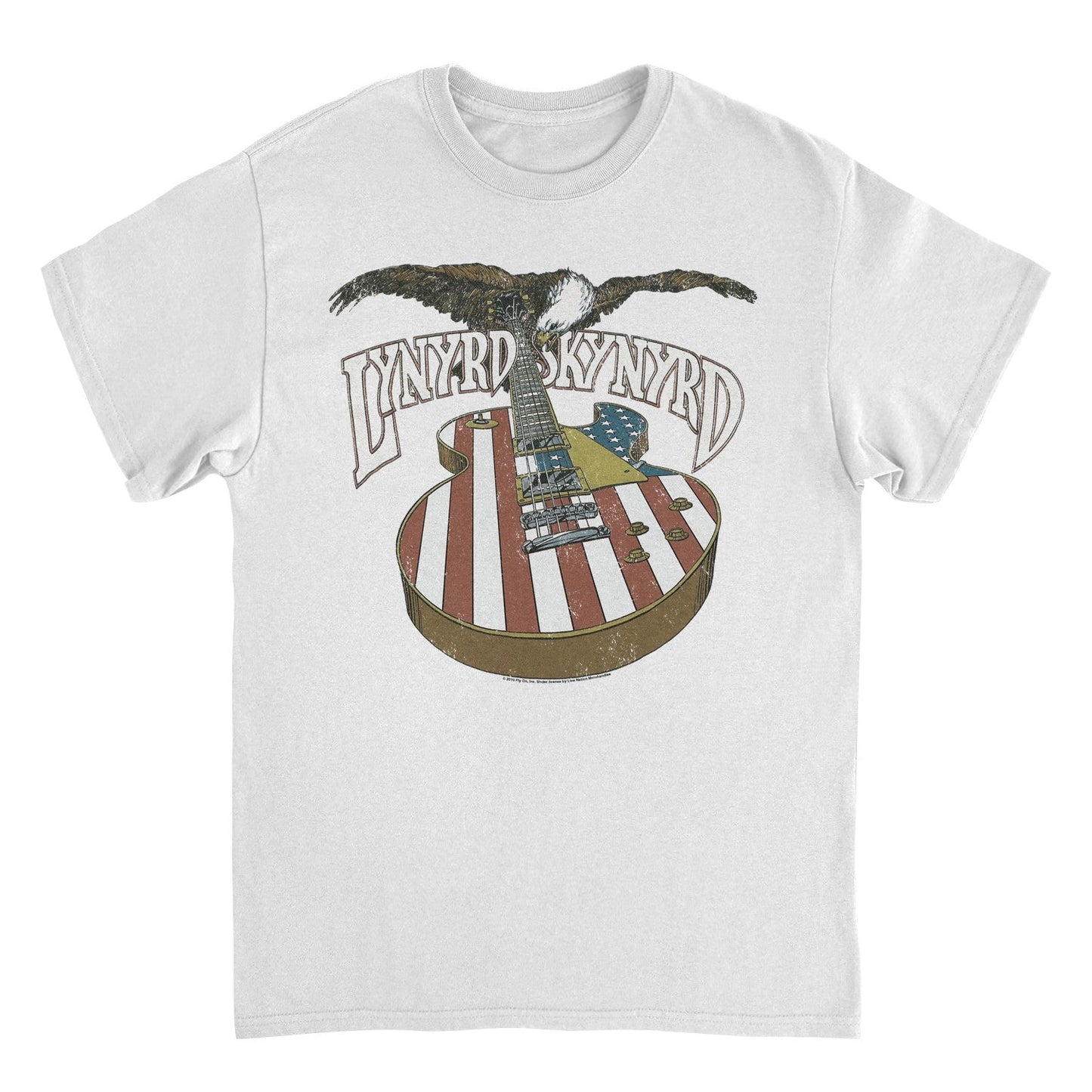 Lynyrd Skynyrd American Guitar And Eagle T Shirt White Officially Licensed