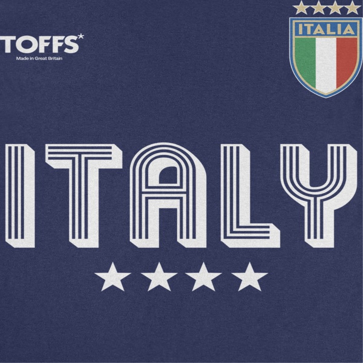 Toffs Retro Soccer Futbol Italia Mens T Shirt Navy Blue Officially Licensed