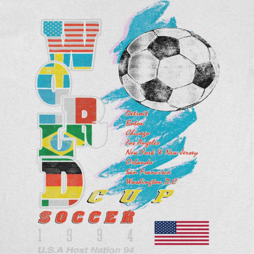Toffs Retro Soccer Futbol World Soccer Cup Mens T Shirt White Officially Licensed