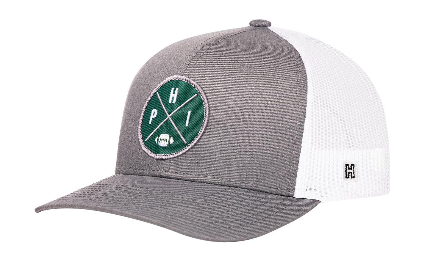 Philadelphia Trucker Hat | Black PHI X Football Snapback