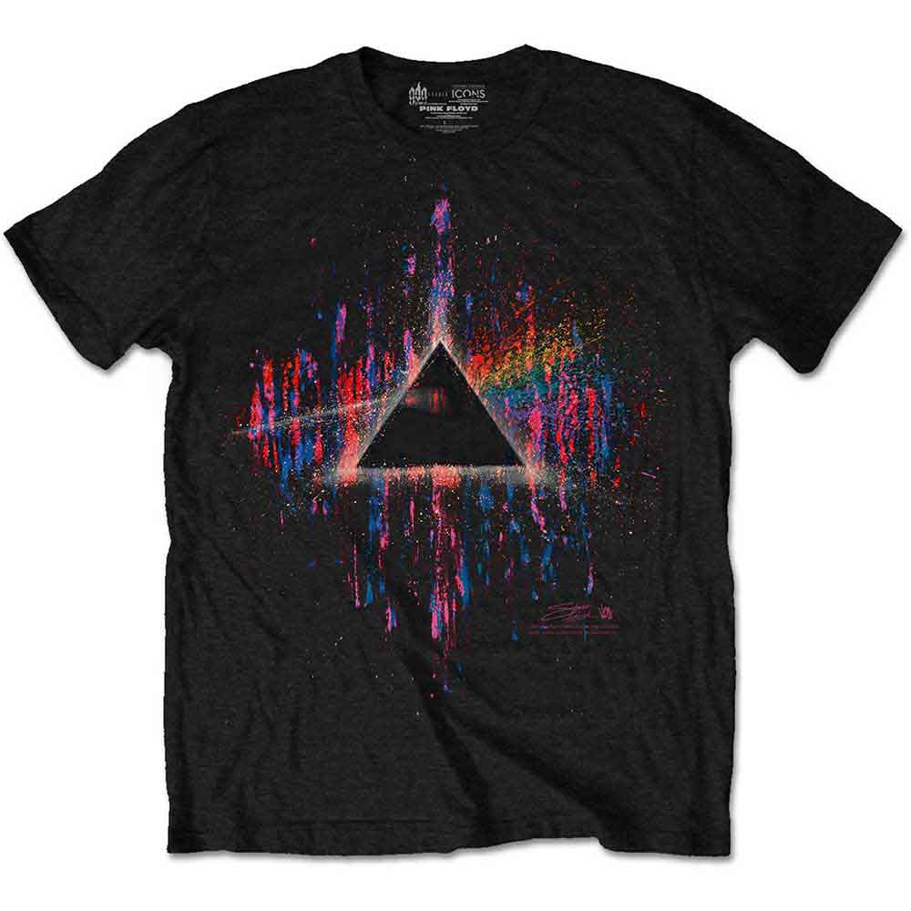 Pink Floyd Dark Side of the Moon Pink Splatter Mens T Shirt Officially Licensed