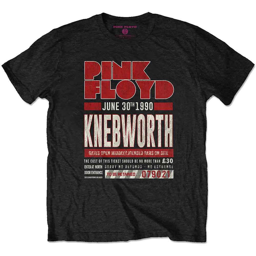 Pink Floyd Knebworth '90 Red Mens T Shirt Officially Licensed