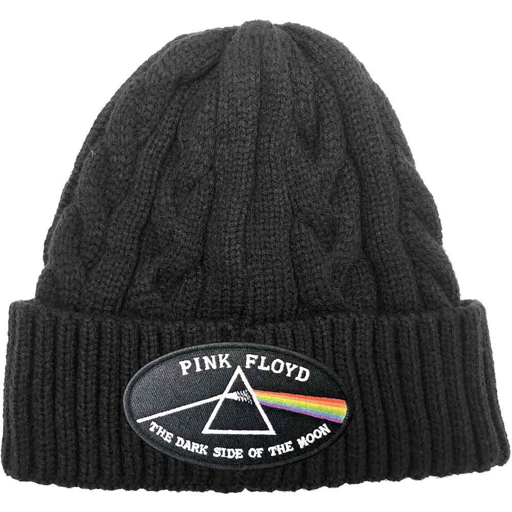 Pink Floyd The Dark Side of the Moon Black Border Beanie Hat Officially Licensed Black