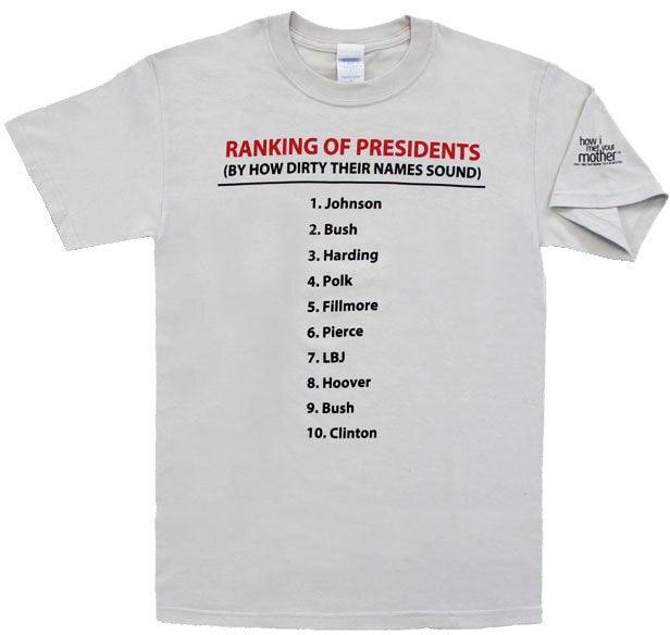 Presidents Ranking By Dirty Names T-Shirt