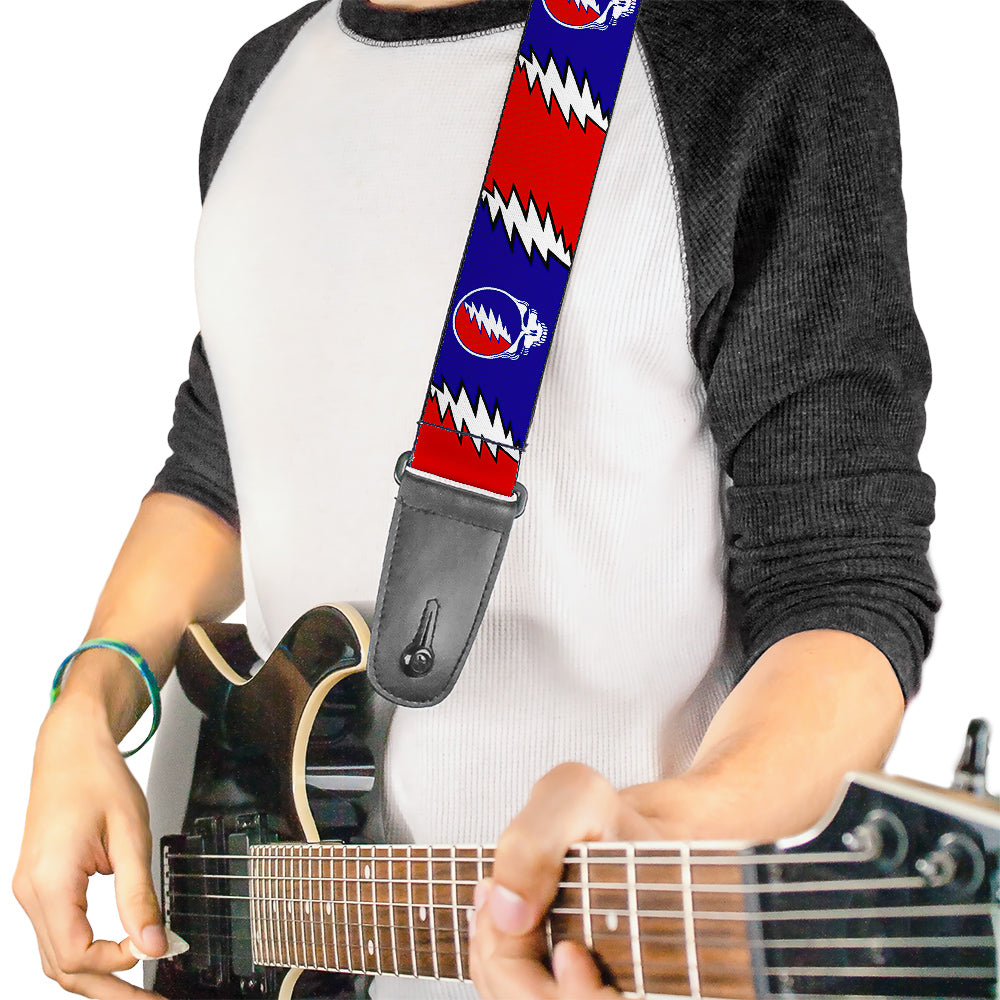 Grateful Dead Steal Your Face With Lightning Bolt Guitar Strap