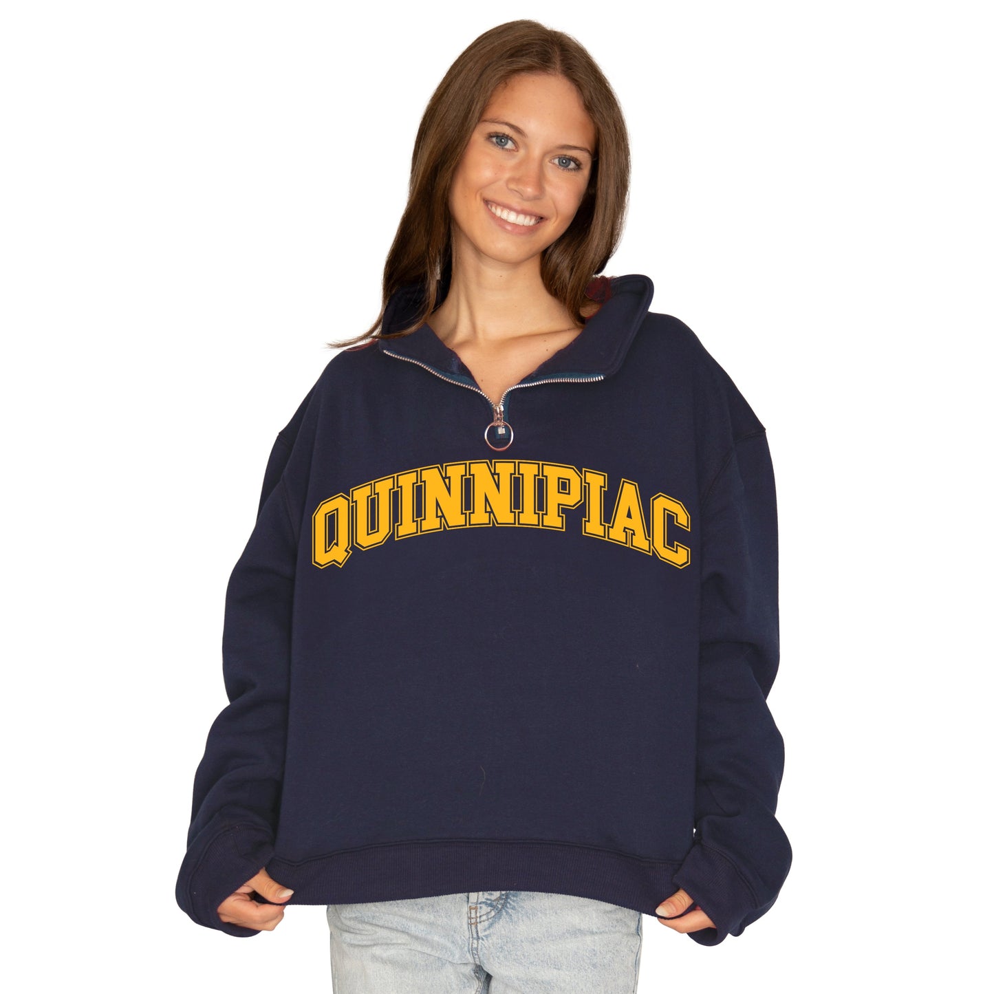 Quinnipiac Quarter Zip Sweatshirt Officially Licensed