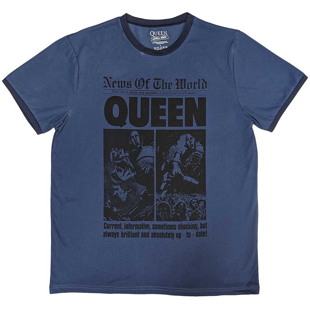 Queen News of the World 40th Front Page Mens T Shirt Officially Licensed