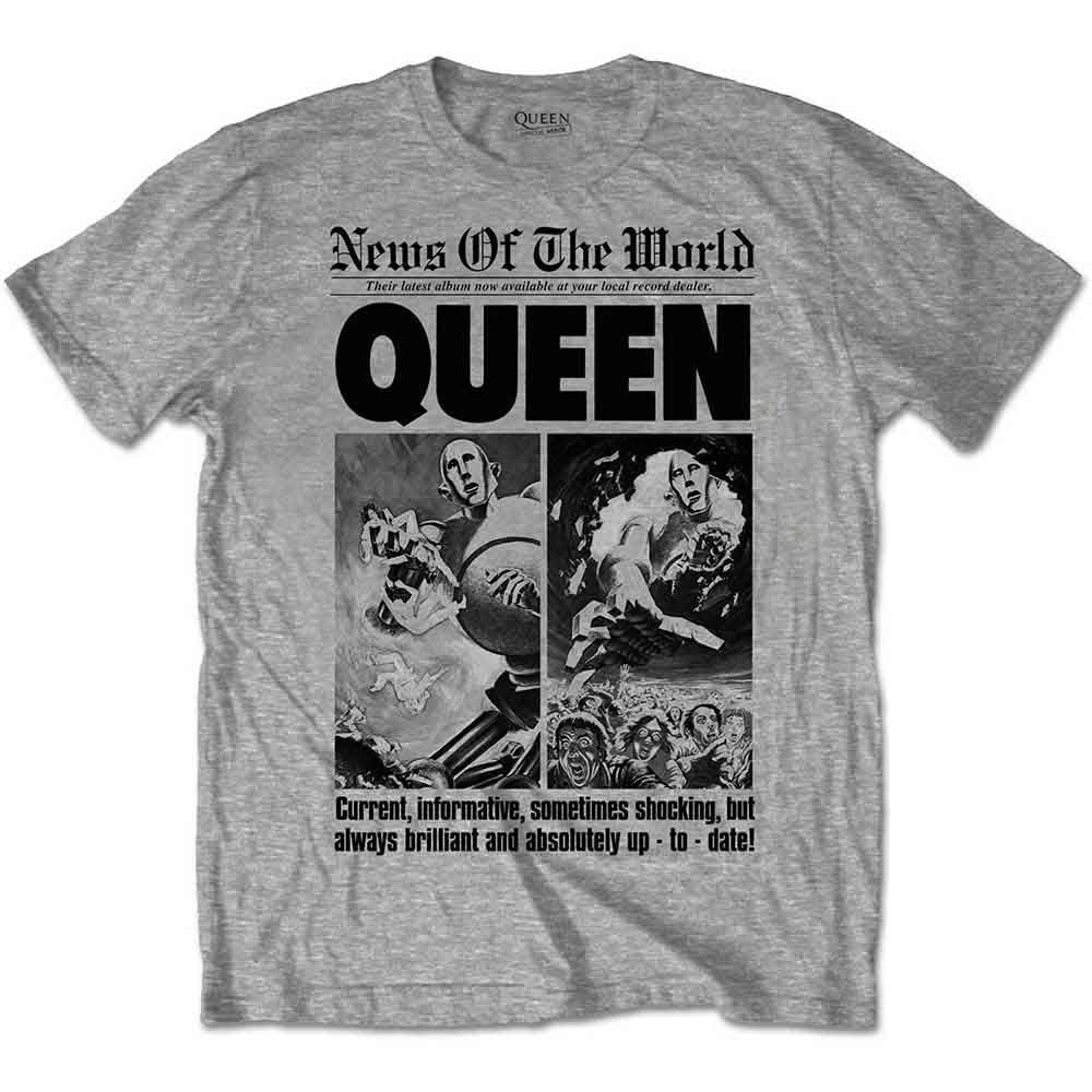 Queen News of the World 40th Front Page Mens T Shirt Officially Licensed