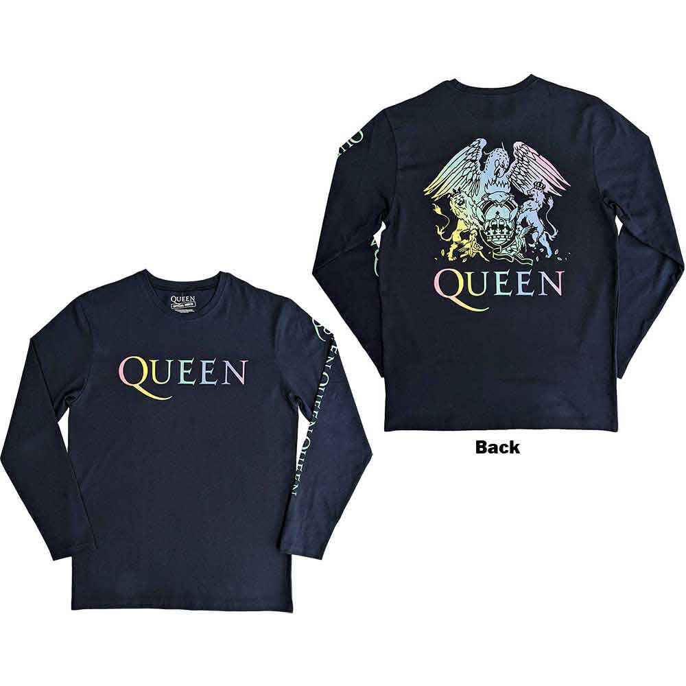 Queen Rainbow Crest Long Sleeve Shirt Officially Licensed