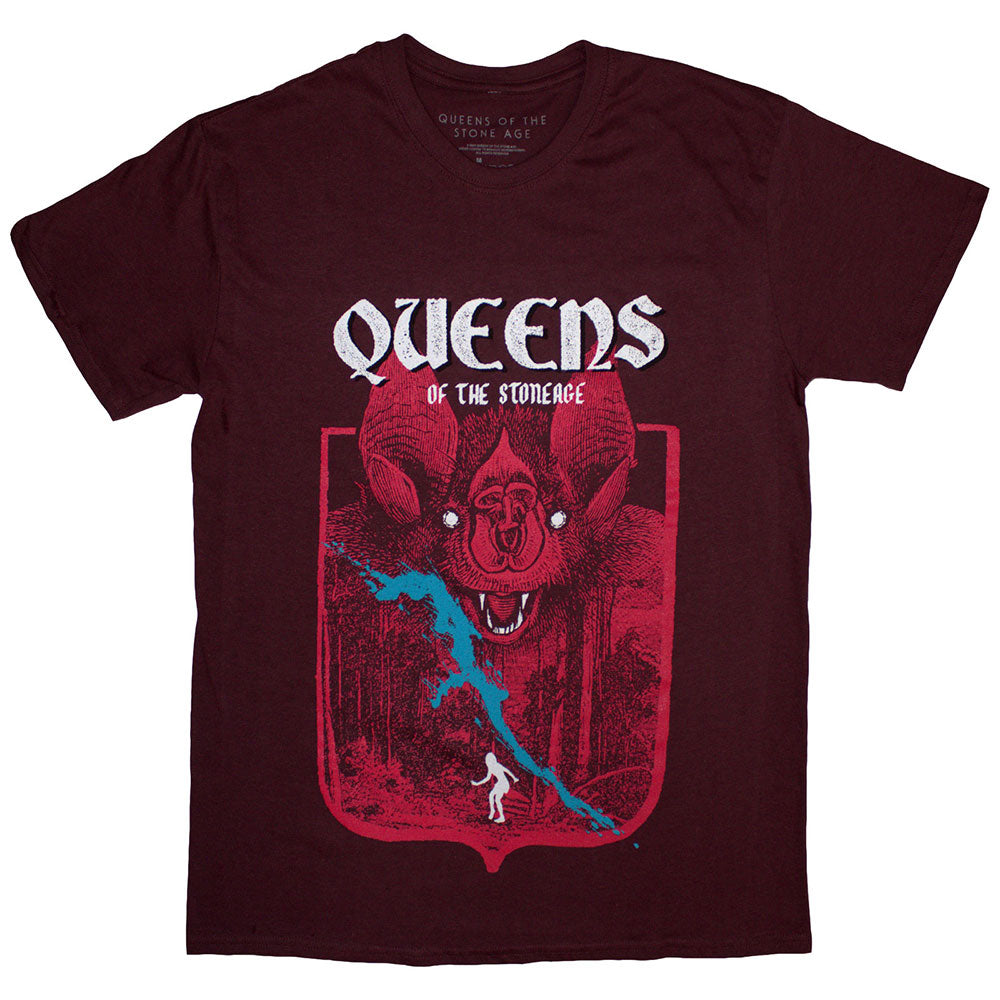 Queens Of The Stone Age Bat Mens T Shirt Red Officially Licensed